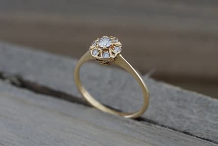 art deco wedding bands / engagement ring