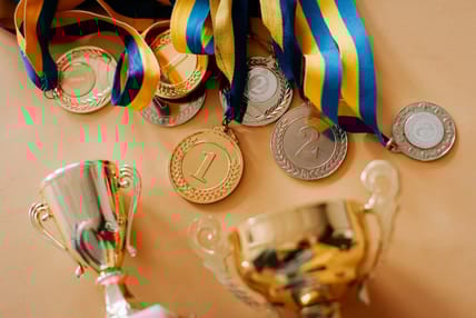 medals and trophies / Greg Louganis