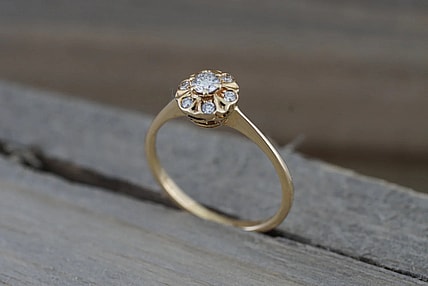 art deco wedding bands / engagement ring