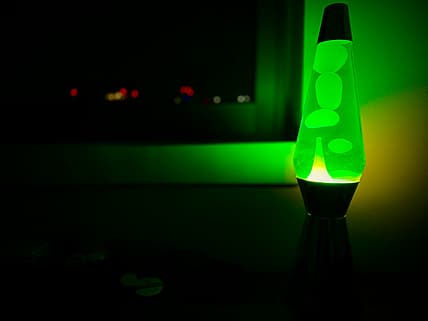 green lava lamp / 1970s collectibles