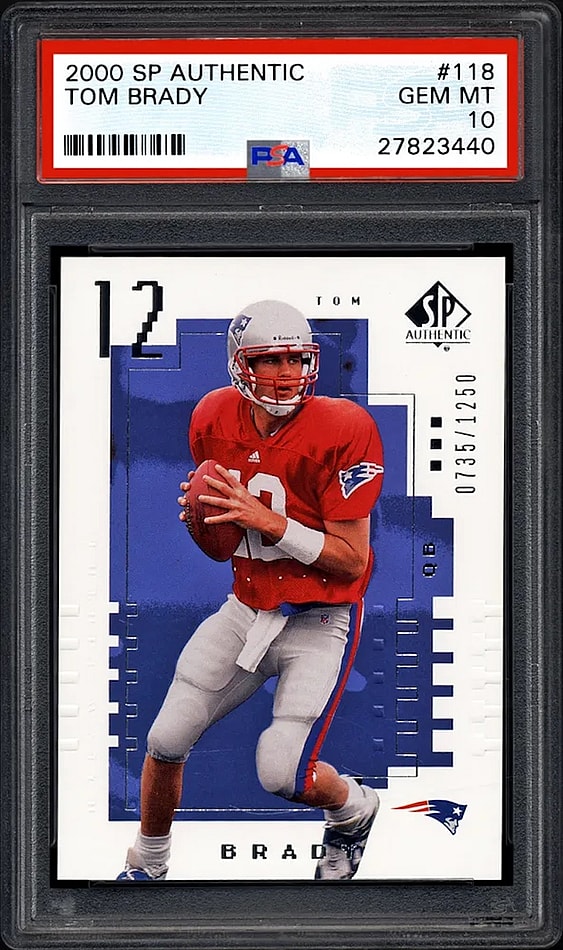  2000 SP Authentic Tom Brady Rookie Card 118/1250
