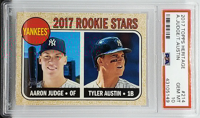 Most valuable Aaron Judge rookie cards: 2017 Topps Heritage Aaron Judge Rookie Card #214