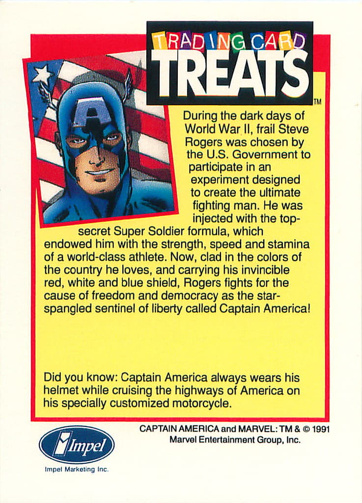 marvel comics trading card