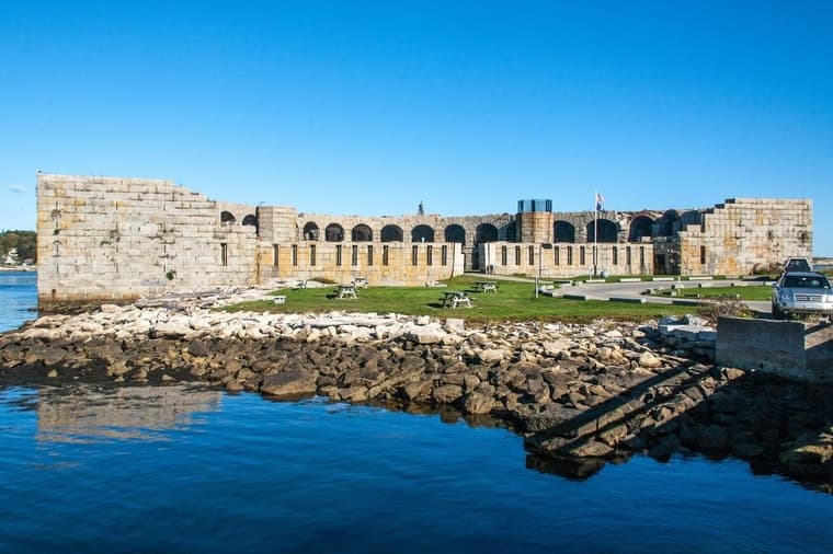 Fort Popham is a coastal defense land battery at the mouth of the Kennebec River in Phippsburg, Maine.