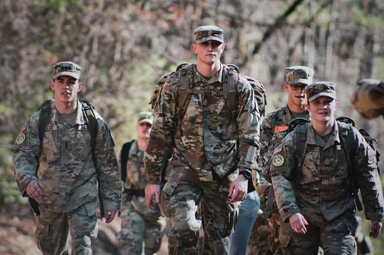 military men walking / strange military jobs