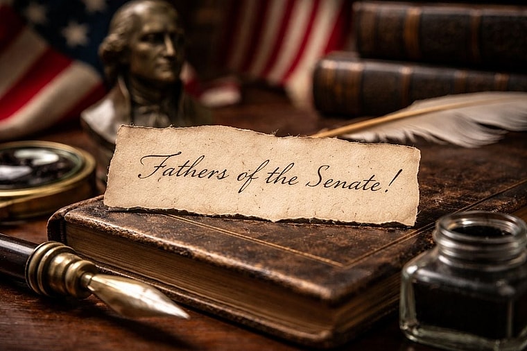 Fathers of the Senate quote on desk environment.
