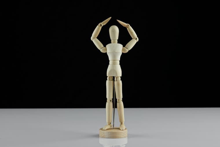 wooden human model posing / weird beliefs about the human body