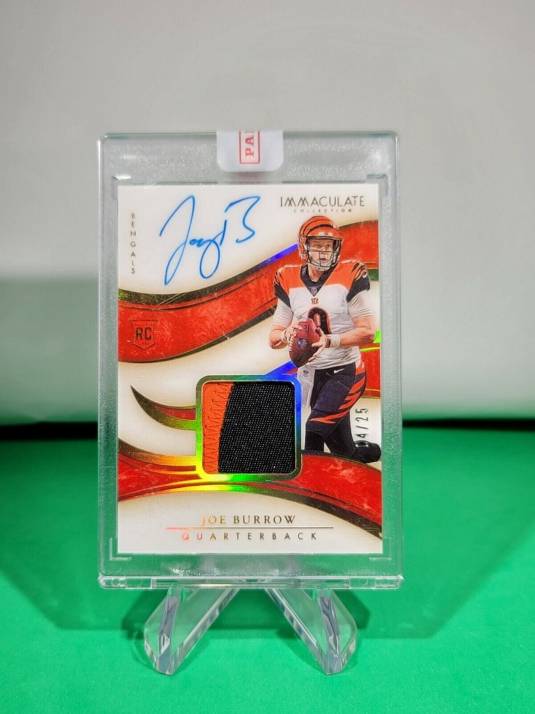 immaculate collection autographed; joe burrow rookie card