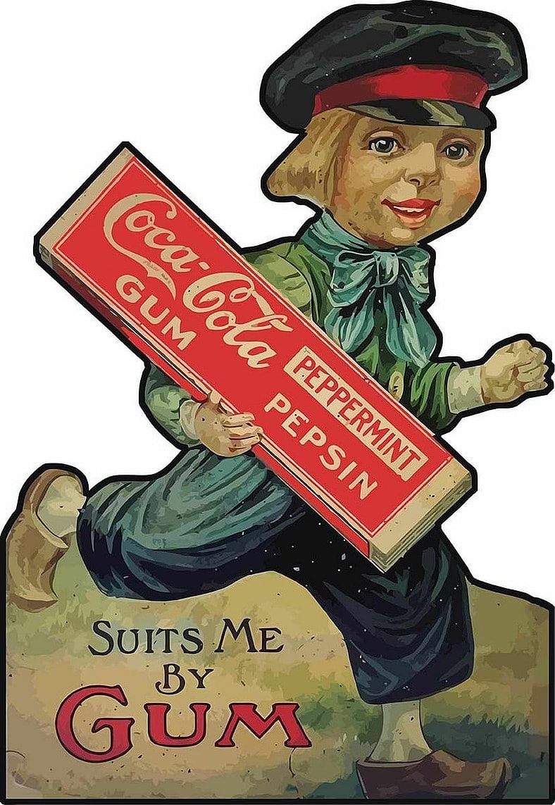 Coca-Cola Peppermint Pepsin Gum sign