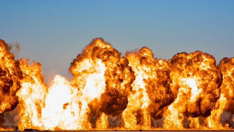 bombs exploding