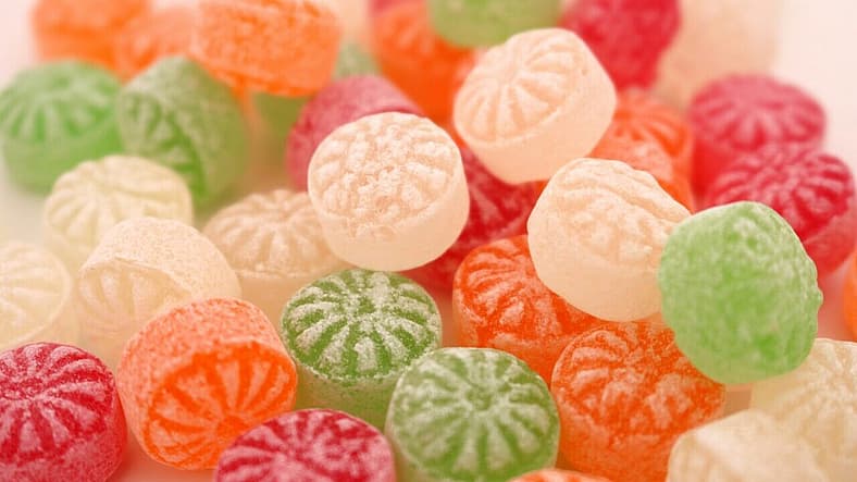 colored hard candy
