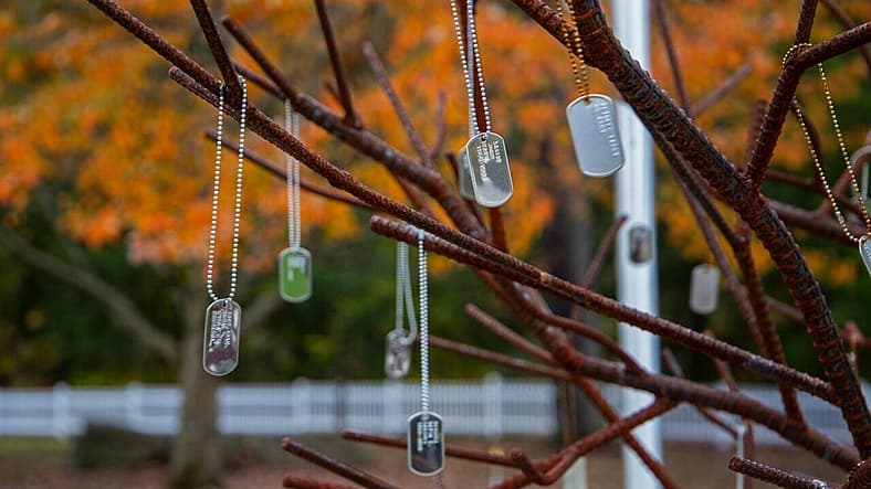 hanging dog tags
