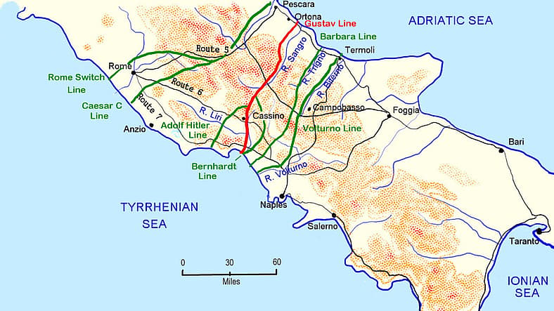 italy defense lines gustav line