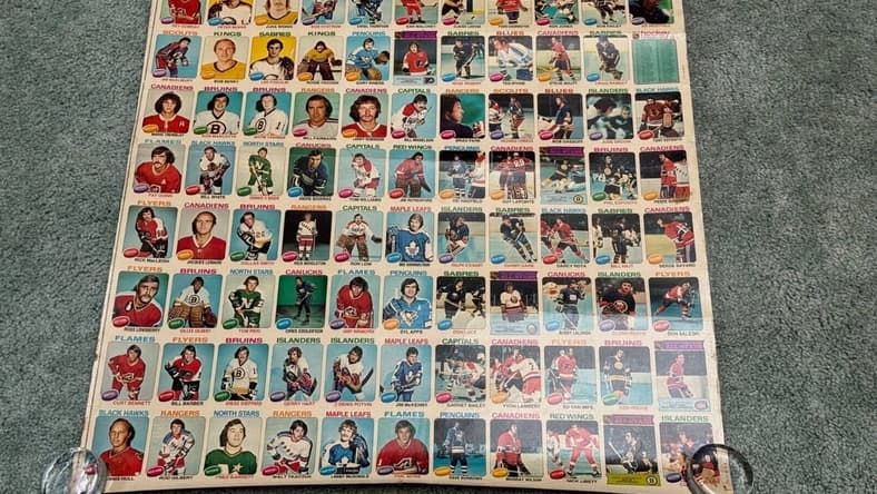 1975 topps blank back uncut sheet / 1975 topps uncut sheet