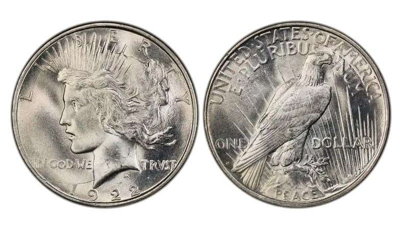 1922 peace silver dollar