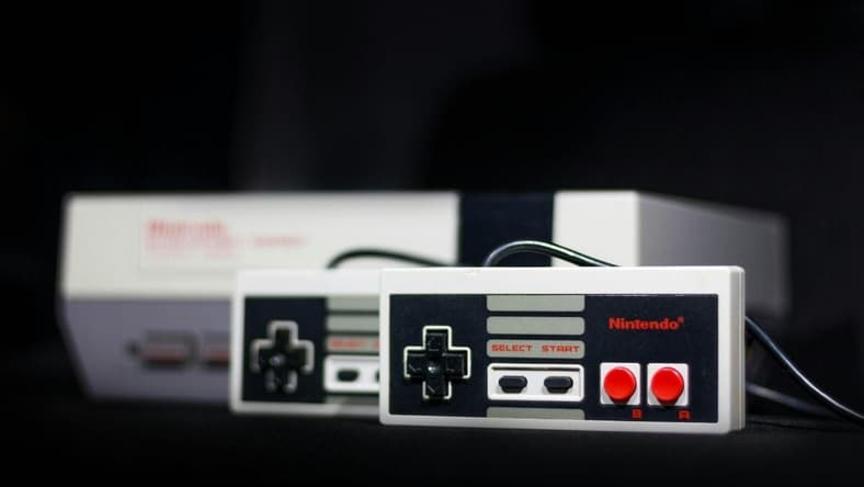 Nintendo NES with two pads.