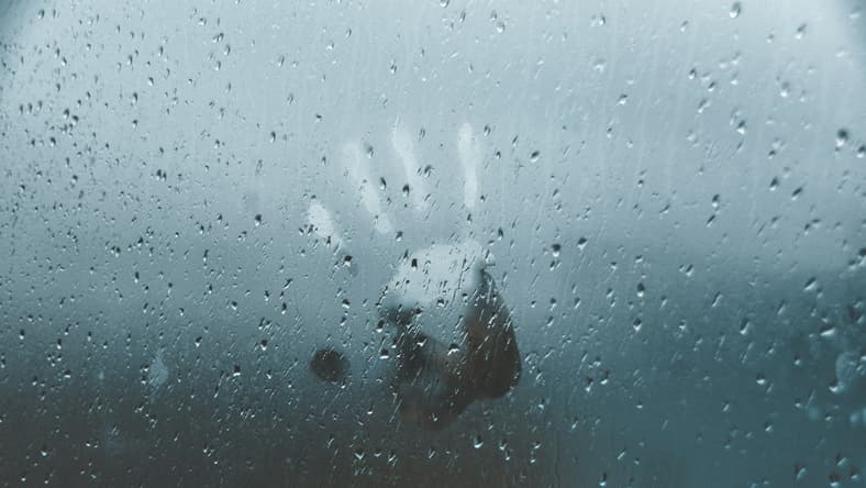 handprint on glass pane / strange disappearances