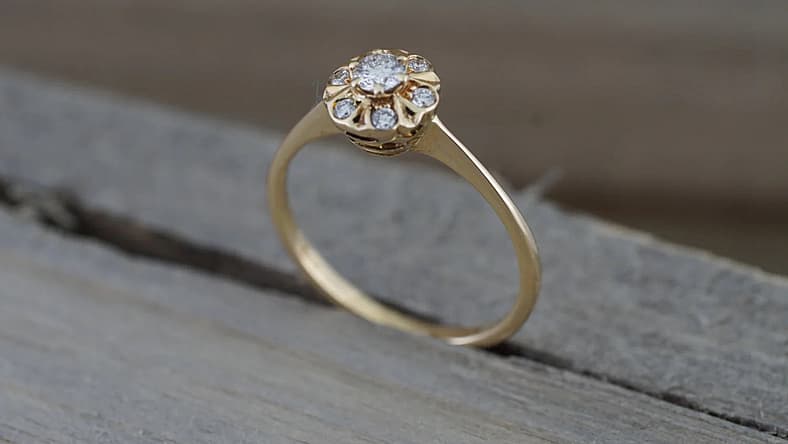 art deco wedding bands / engagement ring