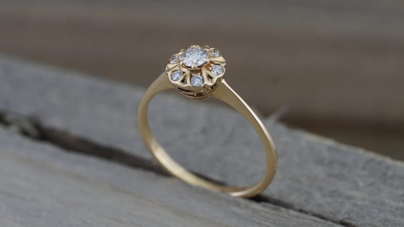 art deco wedding bands / engagement ring