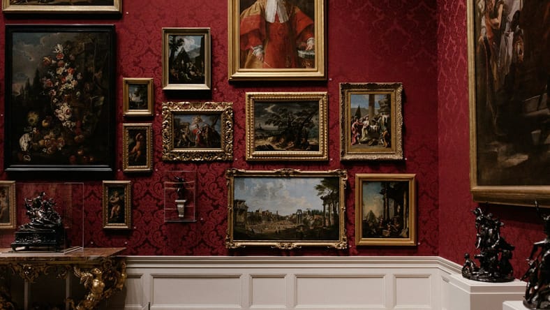 paintings on a red wall / most controversial paintings