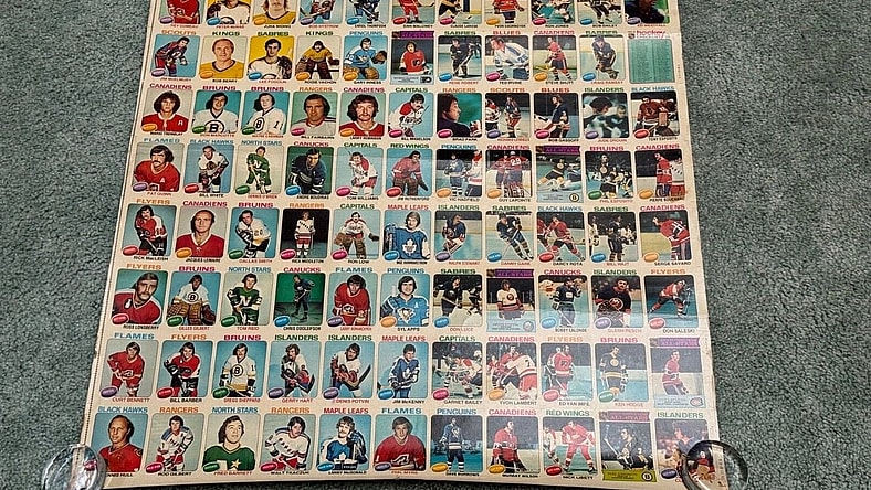 1975 topps blank back uncut sheet / 1975 topps uncut sheet