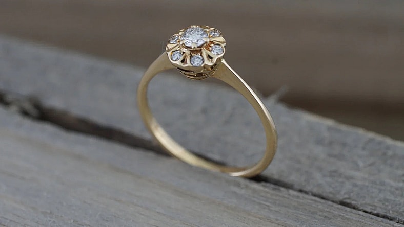 art deco wedding bands / engagement ring