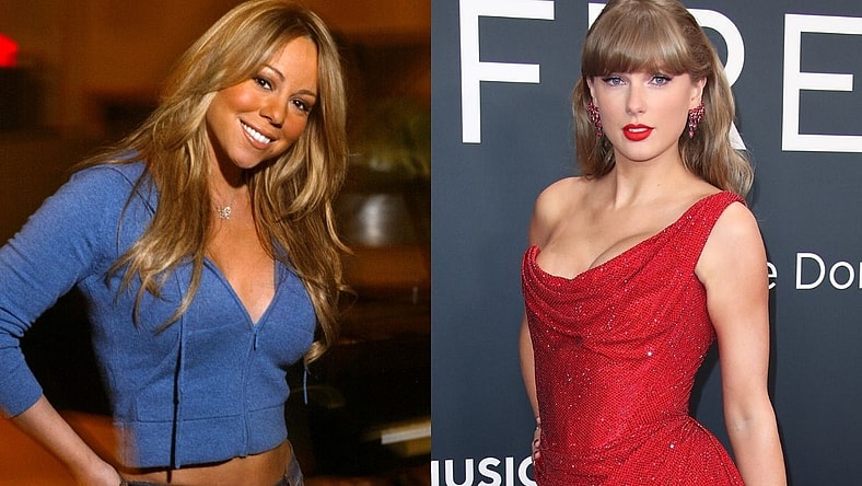 Left: Mariah Carey. Right: Taylor Swift.