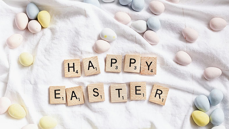 happy easter scrabble tiles / fun facts about easter