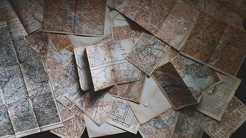 pile of maps / facts about maps