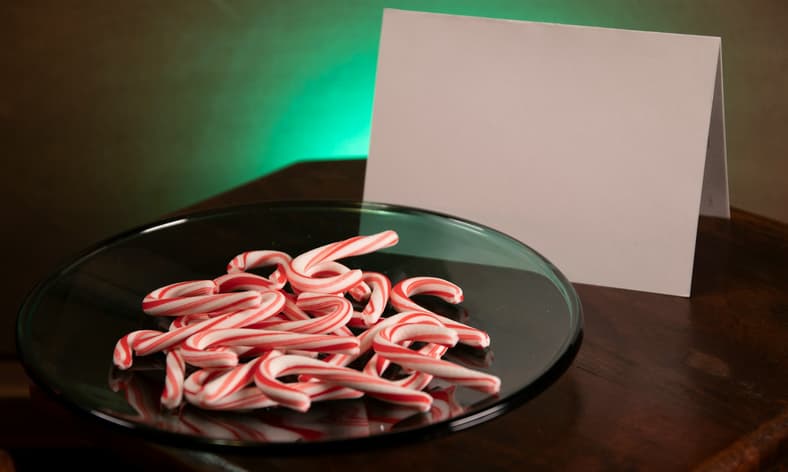candy canes on a plate