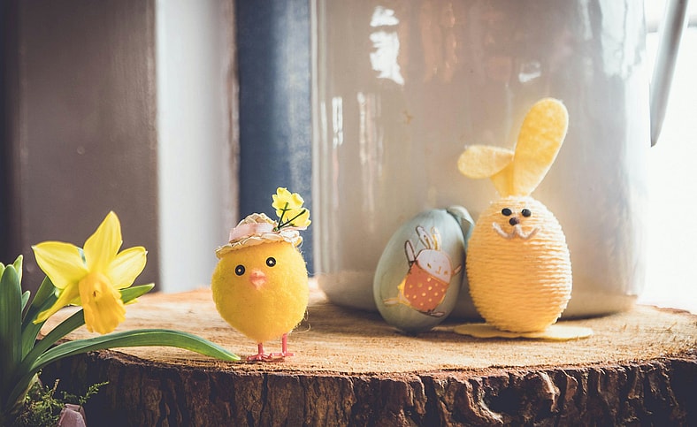 egg bunny and chick