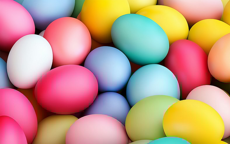 pile of easter eggs