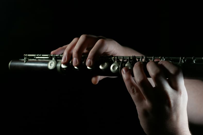 flute with player's hands