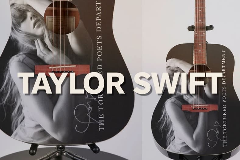 Taylor Swift Tortured Poets Department Epiphone Song Maker acoustic guitar signed.