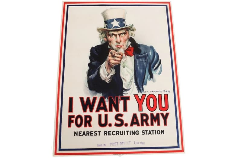 WWI "I WANT YOU FOR US ARMY" UNCLE SAM POSTER