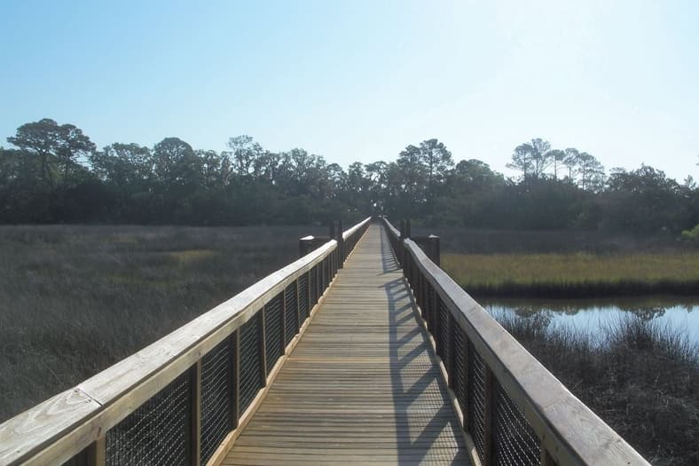 Fort Mose Historic State Park. Boardwalk to observation area.