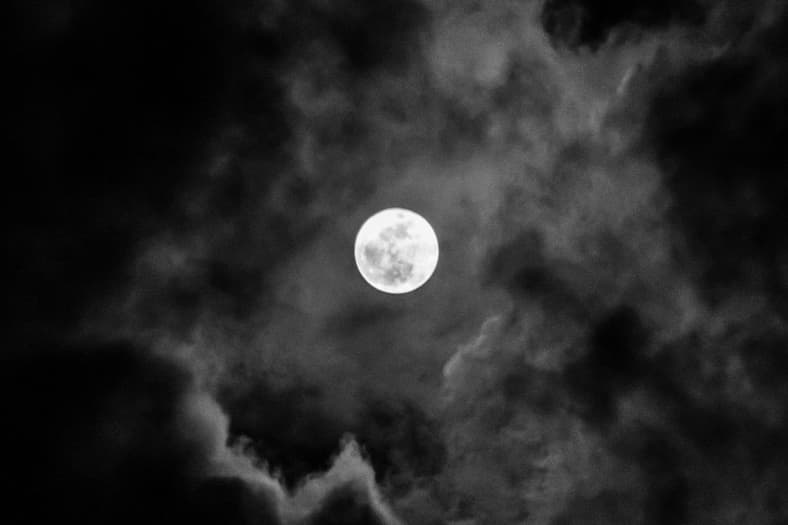 Photo of the full moon in March in Switzerland.