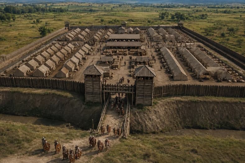 Artists impression of a 3rd century BCE Roman Castra