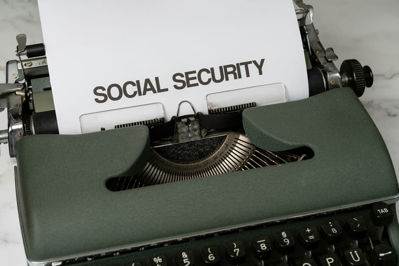 social security on typewriter