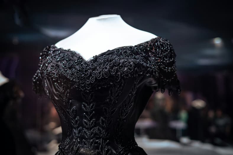black beaded dress