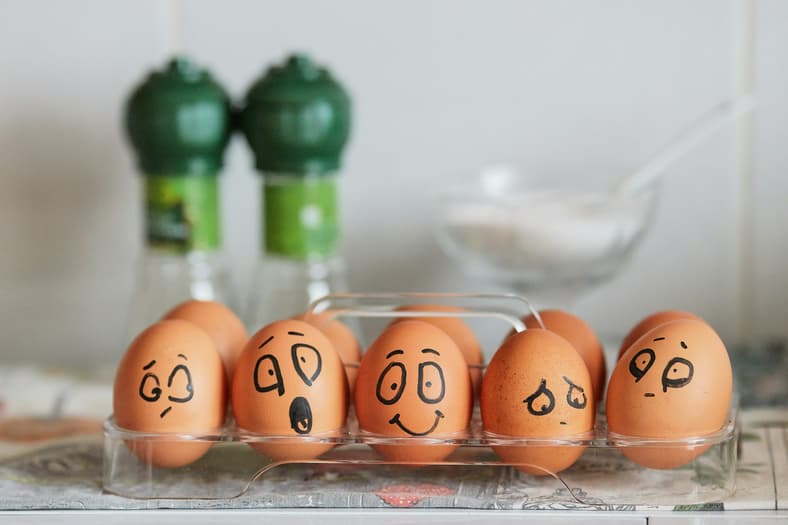 eggs with different faces