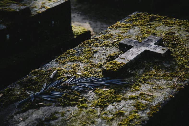 mossy gravestone