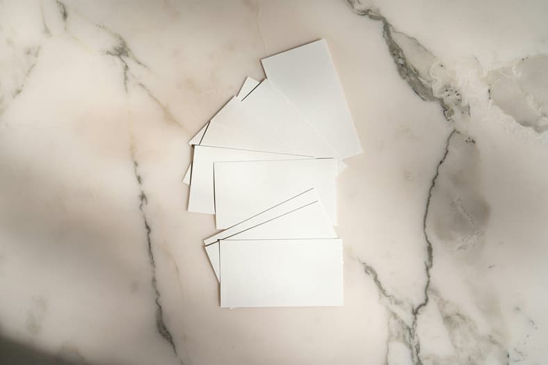 pile of blank cards