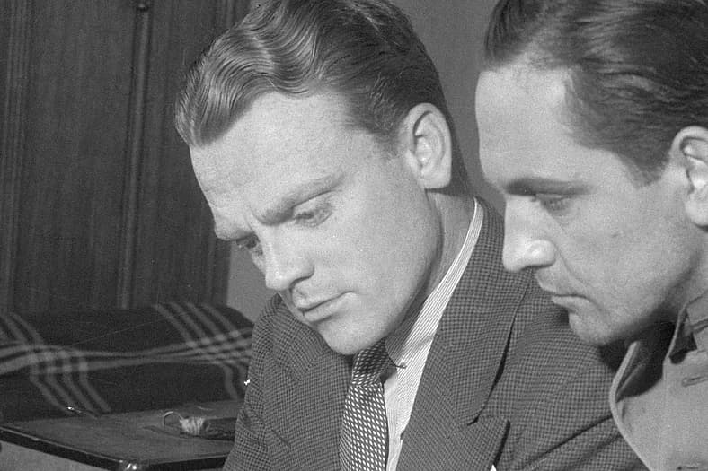 Actors James Cagney (left) and Frederic March (right).