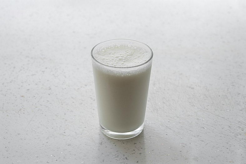 milk in glass