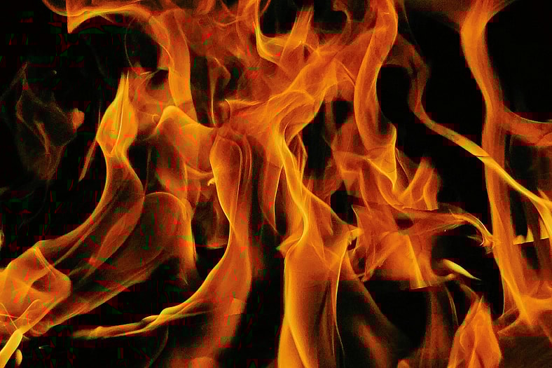orange fire on black background