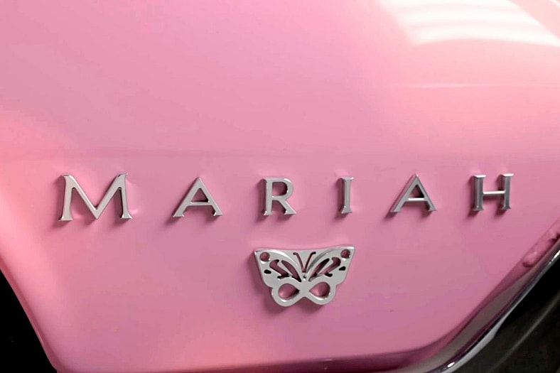 Mariah Carey’s hood from her custom pink 1961 Ford Thunderbird.