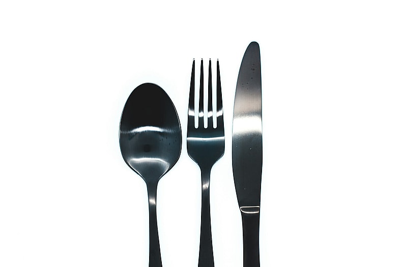cutlery on white background