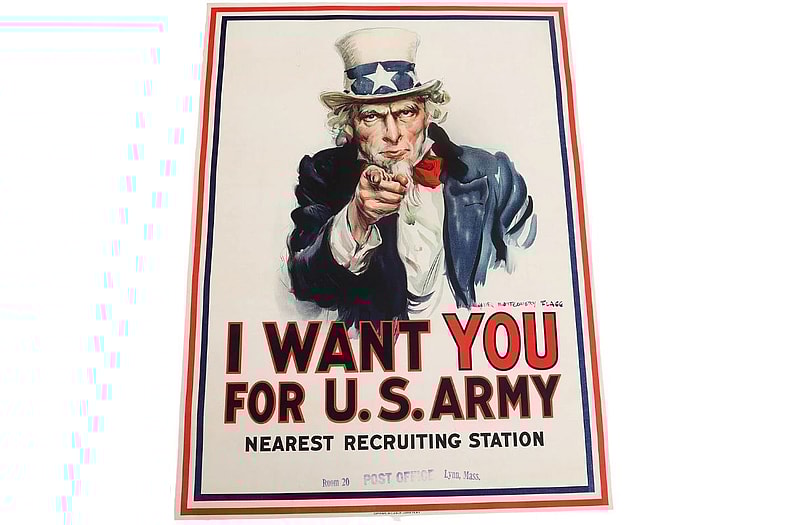 WWI "I WANT YOU FOR US ARMY" UNCLE SAM POSTER