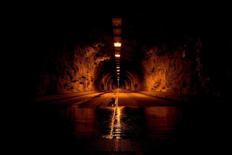 tunnel with lights